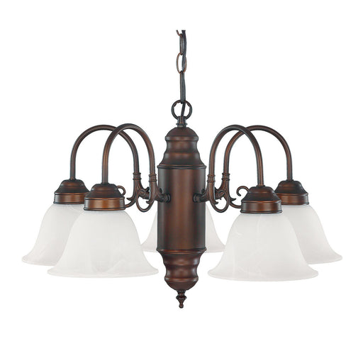 David 5-Light Chandelier in Burnished Bronze