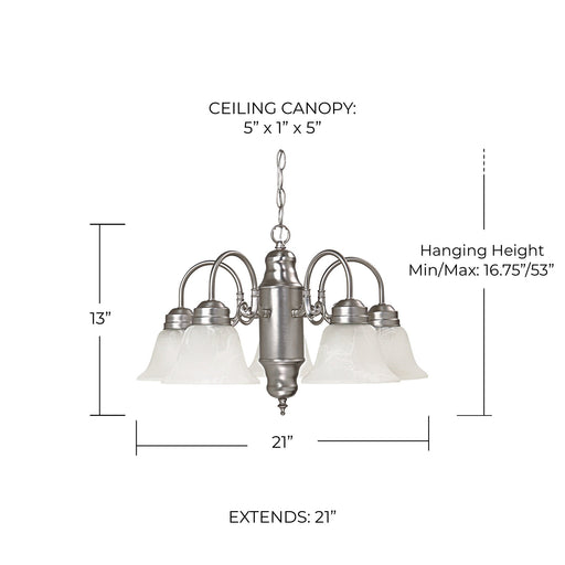 David 5-Light Chandelier in Burnished Bronze