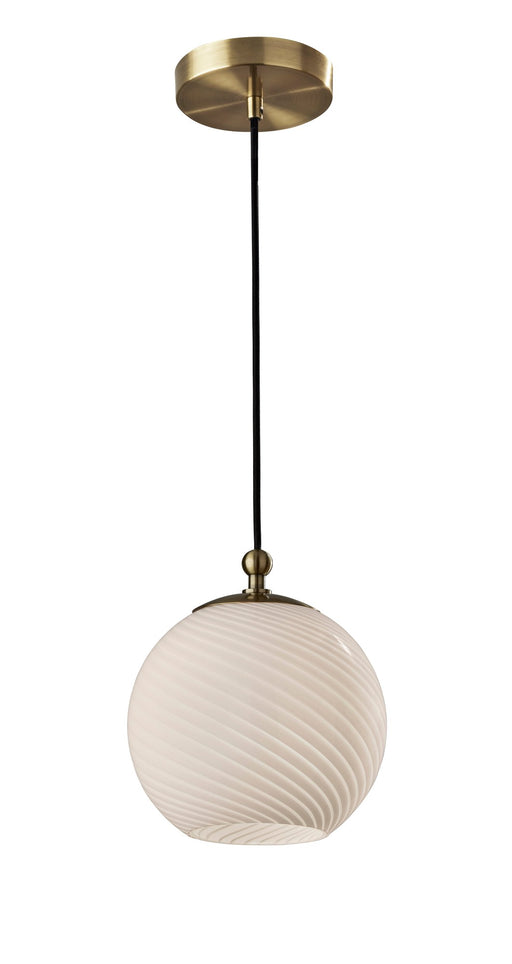 Swirl Mini Pendant in Antique Brass
