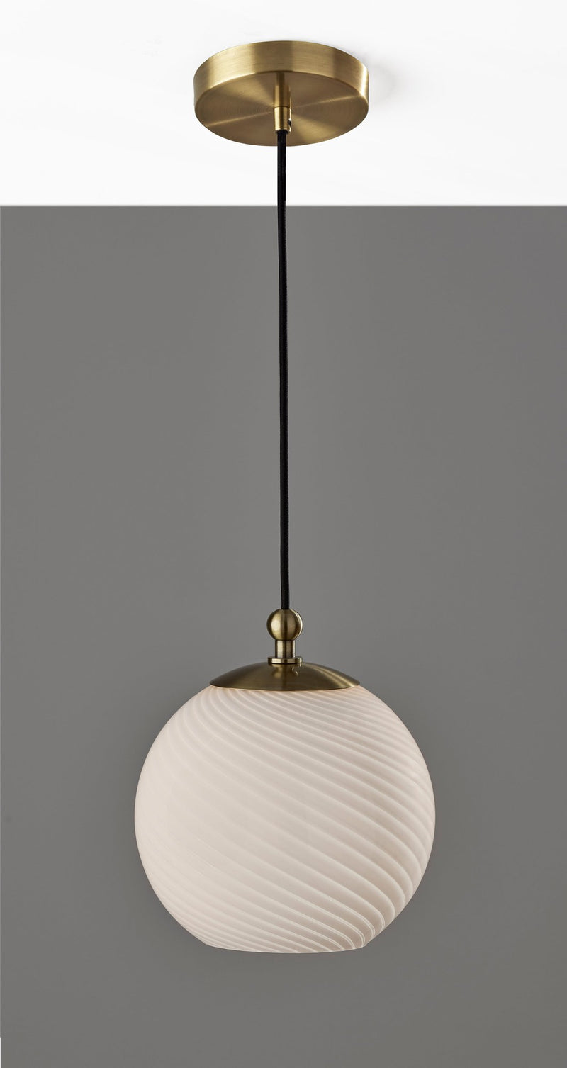Swirl Mini Pendant in Antique Brass