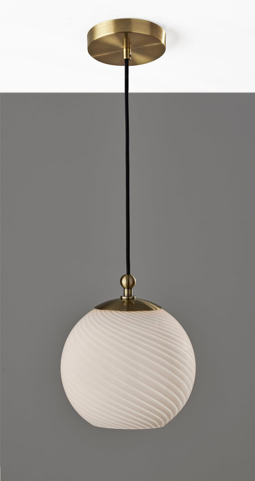 Swirl Mini Pendant in Antique Brass