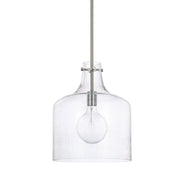 Crawford Seeded Glass Pendant in Brushed Nickel