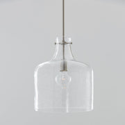 Crawford Seeded Glass Pendant in Brushed Nickel
