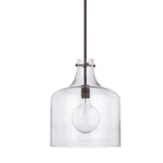 Crawford Seeded Glass Pendant in Bronze