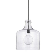 Crawford Seeded Glass Pendant in Matte Black