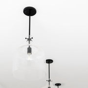 Crawford Seeded Glass Pendant in Matte Black
