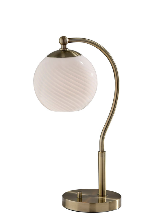 Swirl Desk Lamp in Antique Brass
