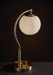 Swirl Desk Lamp in Antique Brass