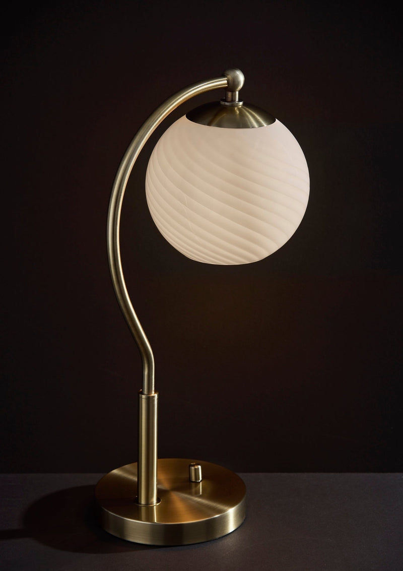Swirl Desk Lamp in Antique Brass