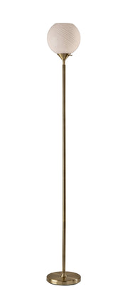 Swirl Torchiere Floor Lamp in Antique Brass