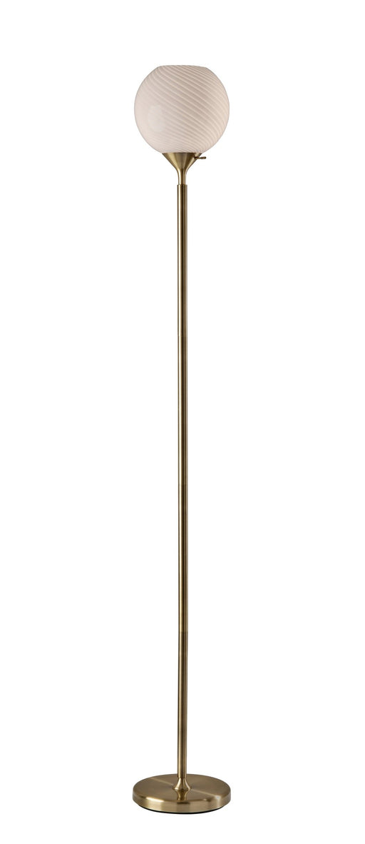Swirl Torchiere Floor Lamp in Antique Brass