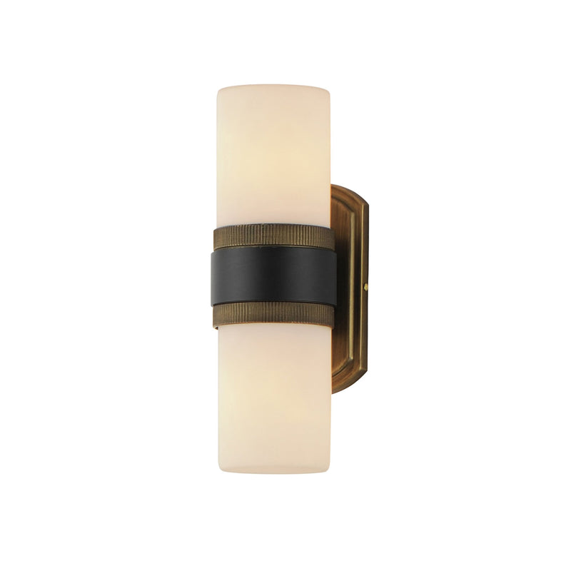 Ruffles 2 Light Bath Vanity Light in Black / Antique Brass
