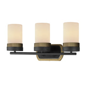 Ruffles 3 Light Bath Vanity Light in Black / Antique Brass