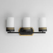 Ruffles 3 Light Bath Vanity Light in Black / Antique Brass