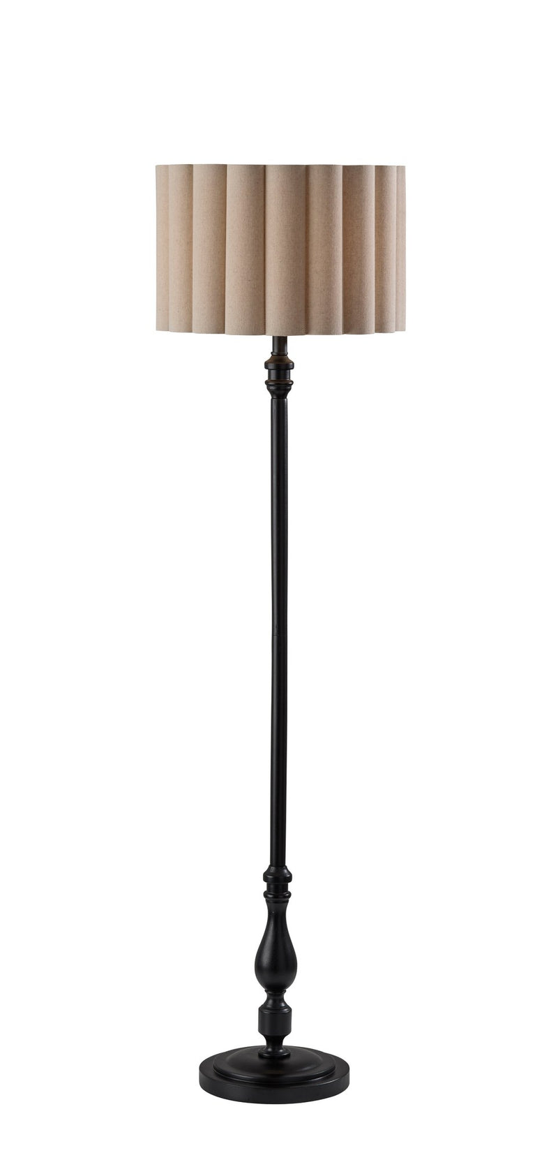 Claret Floor Lamp in Black Wood