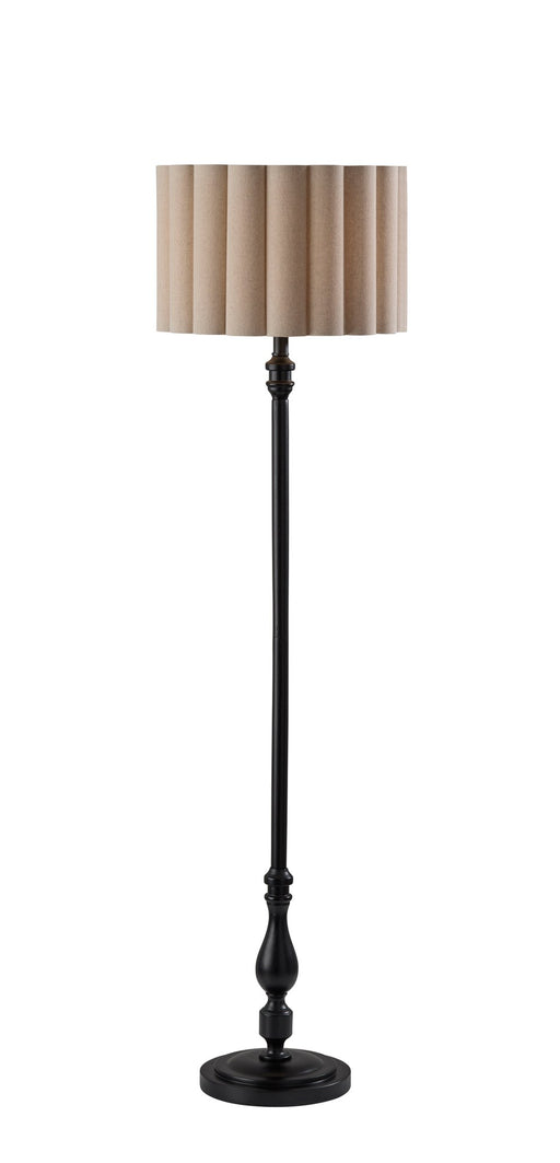 Claret Floor Lamp in Black Wood