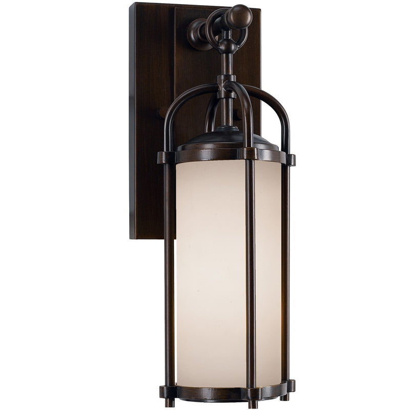 Dakota 4.75" Opal Etched Outdoor Wall Lantern in Espresso