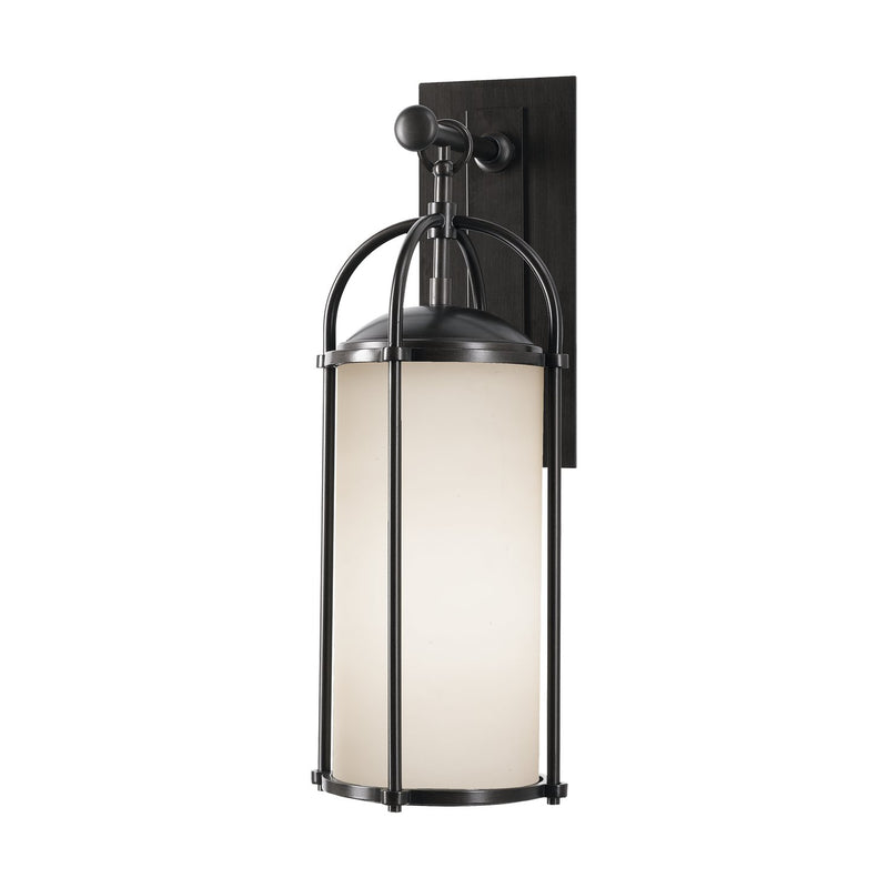 Dakota 7.63" Opal Etched Outdoor Wall Lantern in Espresso