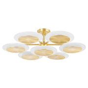 Topaz 7-Light Semi-Flush Mount in Vintage Polished Brass