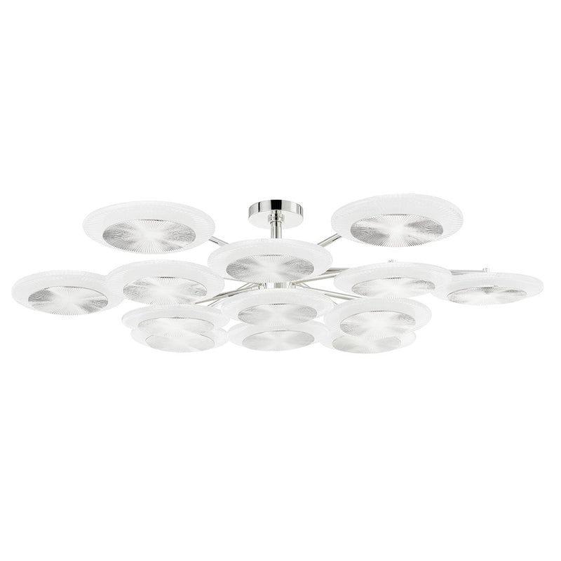 Topaz 13-Light Semi-Flush Mount in Polished Nickel