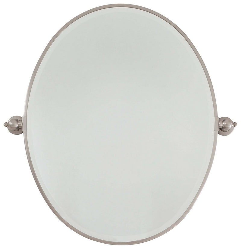 Pivoting Mirrors 25" Oval Mirror in Brushed Nickel