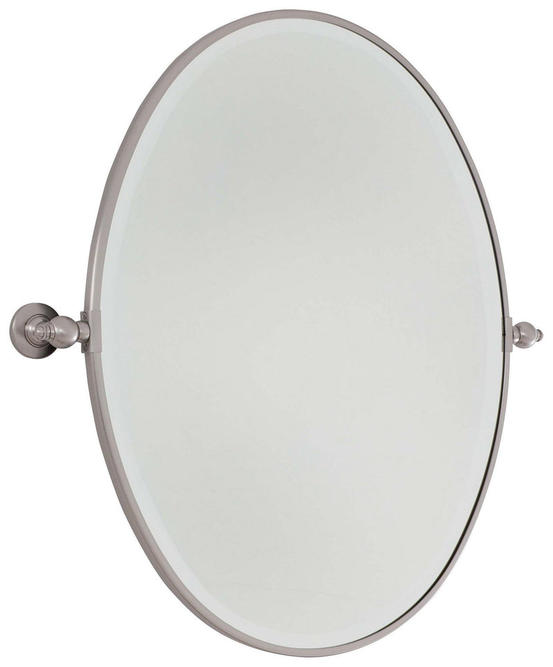 Pivoting Mirrors 31" Oval Mirror in Brushed Nickel