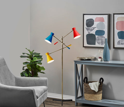 Lyle 3-Light Tree Floor Lamp in Antique Brass