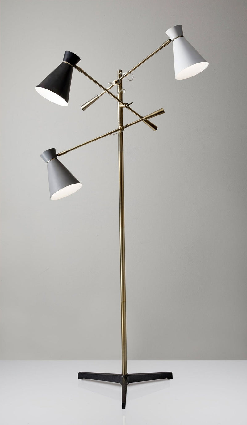Lyle 3-Light Tree Floor Lamp in Antique Brass