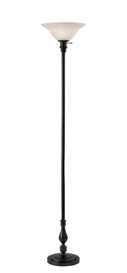 Claret Torchiere Floor Lamp in Black Wood