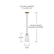 Casper Mini Pendant in Aged Brass