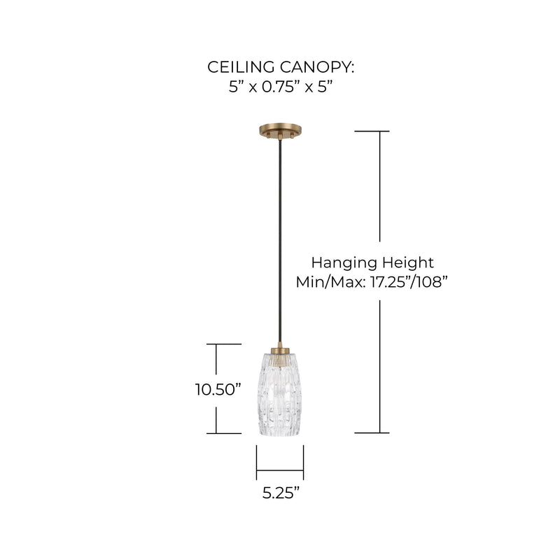 Casper Mini Pendant in Aged Brass