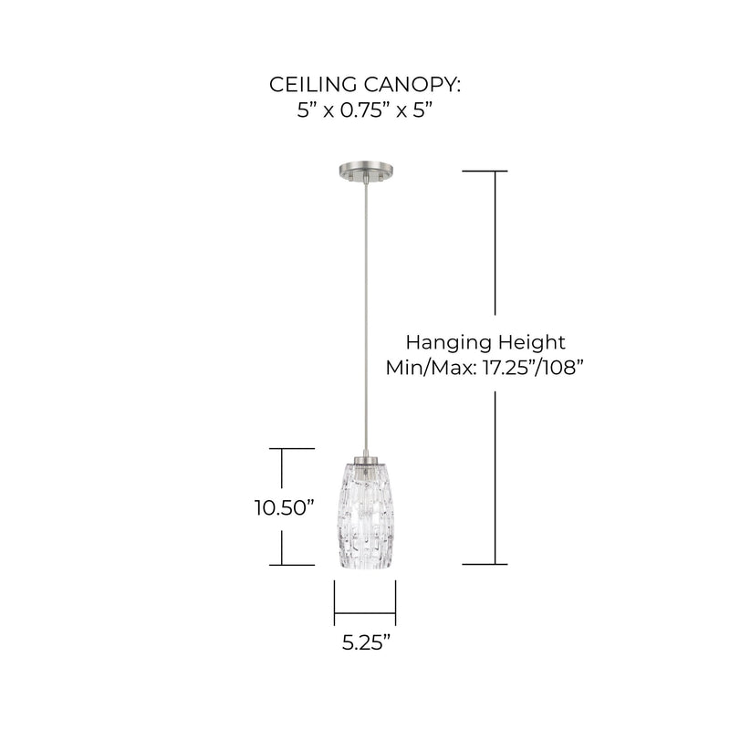 Casper Mini Pendant in Brushed Nickel