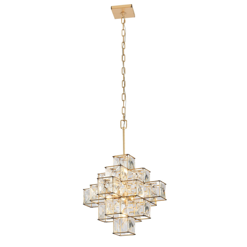 Cubic 6-Light 18.5" Pendant in Calypso Gold