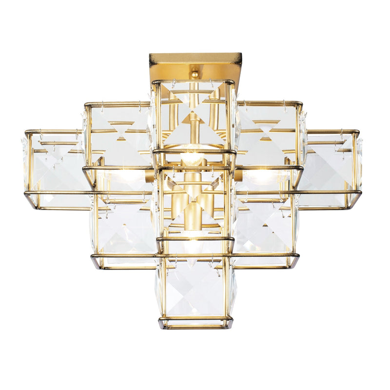 Cubic 5-Light 18.5" Semi-Flush Mount in Calypso Gold