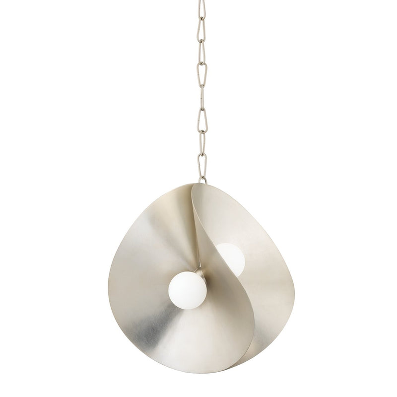 Peony 4-Light Small Pendant in Warm Silver Leaf