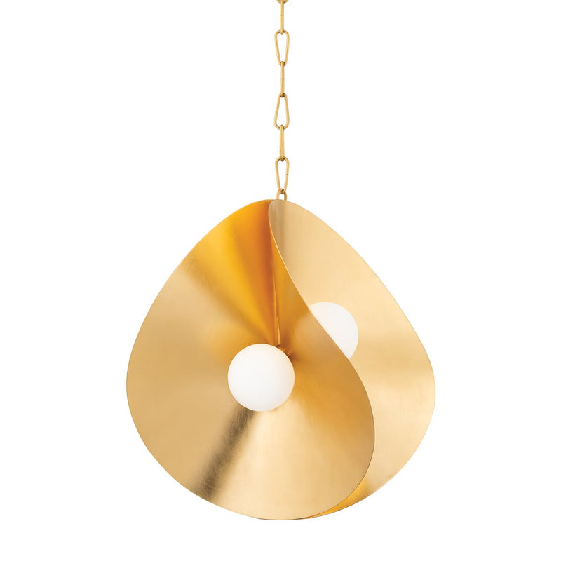 Peony 4-Light Large Pendant in Gold Leaf
