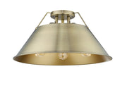 Orwell 3-Light Semi-Flush Mount in Aged Brass