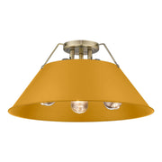 Orwell 3-Light Semi-Flush Mount in Aged Brass