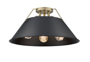 Orwell 3-Light Semi-Flush Mount in Aged Brass