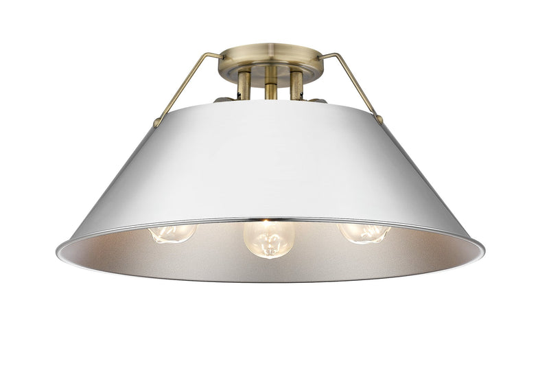 Orwell 3-Light Semi-Flush Mount in Aged Brass
