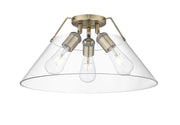 Orwell 3-Light Semi-Flush Mount in Aged Brass