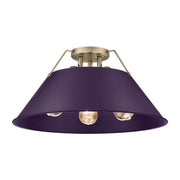 Orwell 3-Light Semi-Flush Mount in Aged Brass