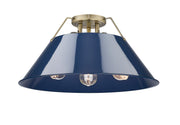 Orwell 3-Light Semi-Flush Mount in Aged Brass