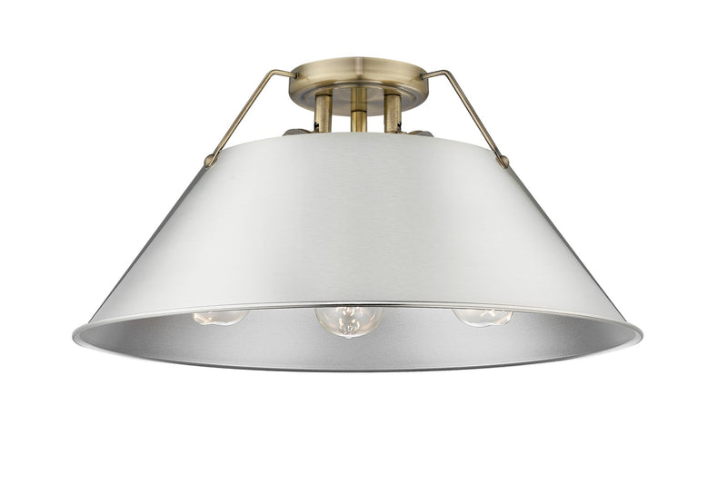 Orwell 3-Light Semi-Flush Mount in Aged Brass