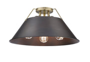 Orwell 3-Light Semi-Flush Mount in Aged Brass
