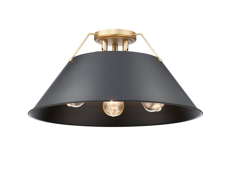 Orwell 3-Light Semi-Flush Mount in Brushed Champagne Brass
