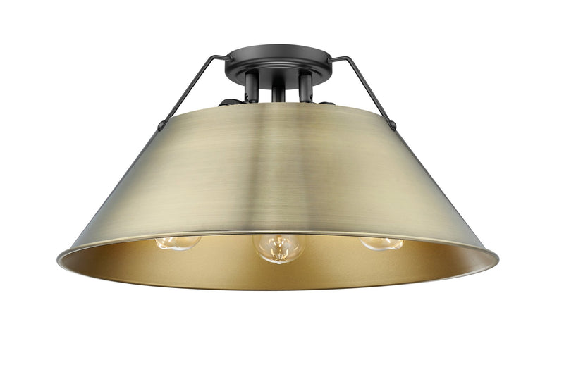Orwell 3-Light Semi-Flush Mount in Matte Black
