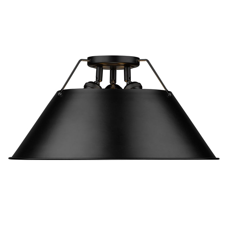 Orwell 3-Light Semi-Flush Mount in Matte Black