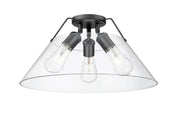 Orwell 3-Light Semi-Flush Mount in Matte Black