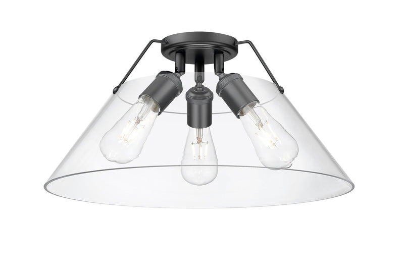 Orwell 3-Light Semi-Flush Mount in Matte Black